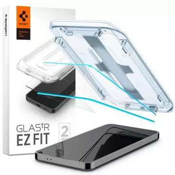 Spigen Glas.tR Panzerglas „EZ Fit“ 2er-Pack für Samsung Galaxy S24 Plus Klar