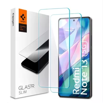 Spigen Glas.tR Slim 2er-Pack gehärtetes Glas für Xiaomi Redmi Note 13 5G Klar