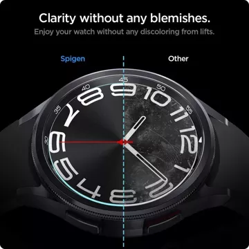 Spigen Glas.tr „EZ-Fit“ 2er-Pack gehärtetes Glas für Samsung Galaxy Watch 6 Classic (43 mm), klar