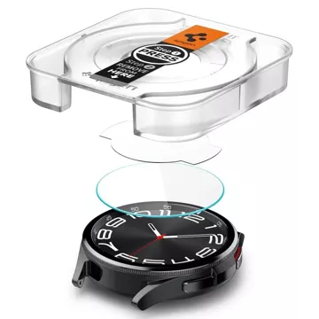 Spigen Glas.tr „EZ-Fit“ 2er-Pack gehärtetes Glas für Samsung Galaxy Watch 6 Classic (43 mm), klar