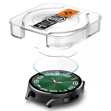 Spigen Glas.tr „Ez-Fit“ 2er-Pack gehärtetes Glas für Samsung Galaxy Watch 6 Classic (47 mm), klar