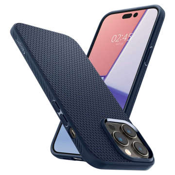 Spigen Liquid Air Back Case für Apple iPhone 14 Pro Marineblaues Glas