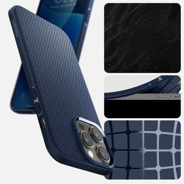 Spigen Liquid Air Back Case für Apple iPhone 14 Pro Marineblaues Glas