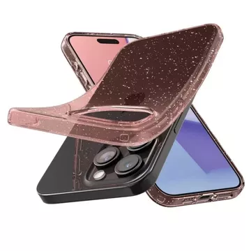 Spigen Liquid Crystal Glitter Hülle für Apple iPhone 15 Pro – rosa und transparent