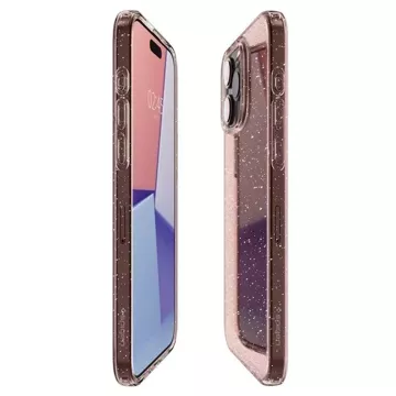 Spigen Liquid Crystal Glitter Hülle für Apple iPhone 15 Pro – rosa und transparent