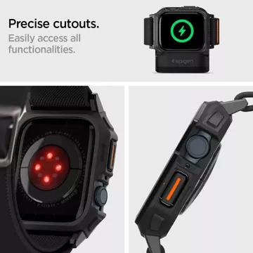 Spigen Lite Fit PRO Schutzhülle für Apple Watch 4 / 5 / 6 / 7 / 8 / 9 / SE (44 / 45 MM) Mattschwarz