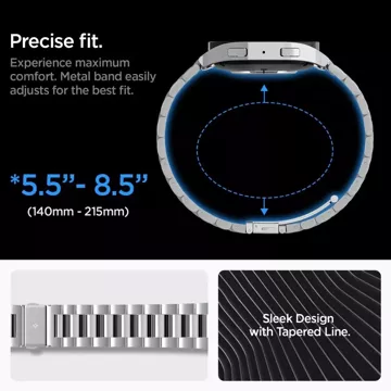 Spigen Modern Fit Band-Armband für Samsung Galaxy Watch 6 (44 mm) Silber