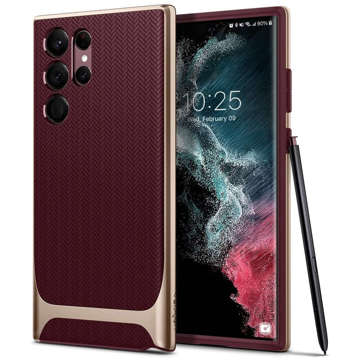 Spigen Neo Hybrid Hülle für Samsung Galaxy S22 Ultra Burgund