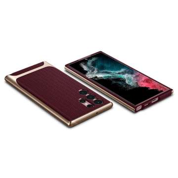 Spigen Neo Hybrid Hülle für Samsung Galaxy S22 Ultra Burgund