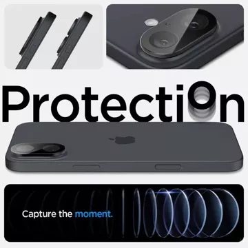 Spigen Optik Pro Glas.TR Kameraschutz 2er-Pack für iPhone 16 / 16 Plus Schwarz