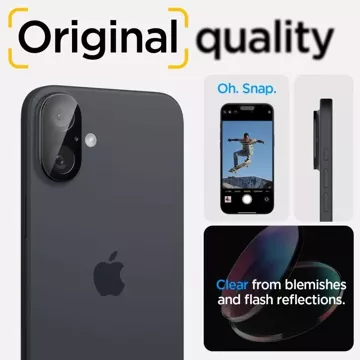 Spigen Optik Pro Glas.TR Kameraschutz 2er-Pack für iPhone 16 / 16 Plus Schwarz