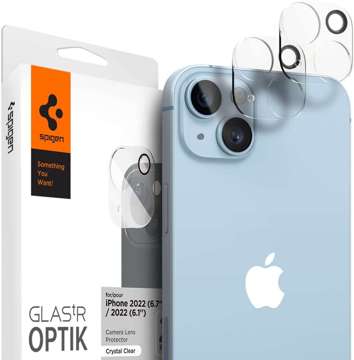 Spigen Optik.TR Kameraschutz Gehärtetes Glas für die Kamerainsel iPhone 14/14 Plus 2 Stk. klar