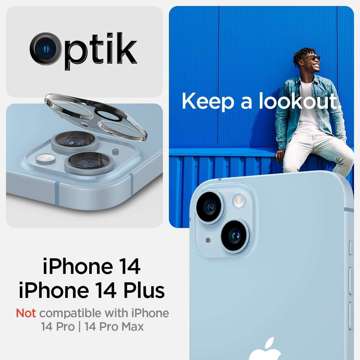 Spigen Optik.TR Kameraschutz Gehärtetes Glas für die Kamerainsel iPhone 14/14 Plus 2 Stk. klar