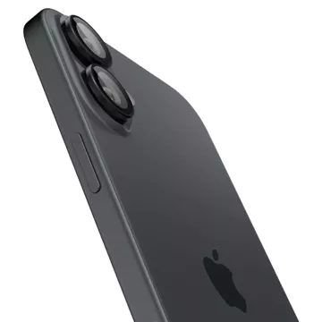 Spigen Optik.Tr „EZ FIT“ Kameraschutz aus gehärtetem Glas, 2er-Pack für Apple iPhone iPhone 16/16 Plus, Schwarz