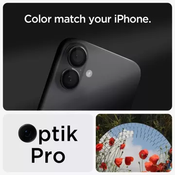 Spigen Optik.Tr „EZ FIT“ Kameraschutz aus gehärtetem Glas, 2er-Pack für Apple iPhone iPhone 16/16 Plus, Schwarz