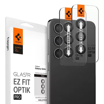 Spigen Optik.tR „EZ Fit“ Kameraschutz 2er-Pack für Samsung Galaxy S24 Plus Schwarz