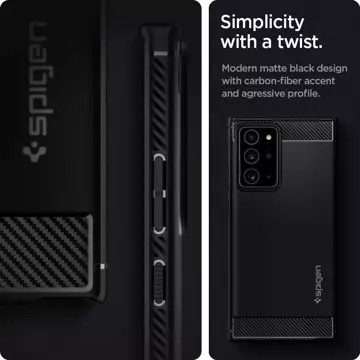 Spigen Rugged Armor Galaxy Note 20 Ultra Mattschwarz