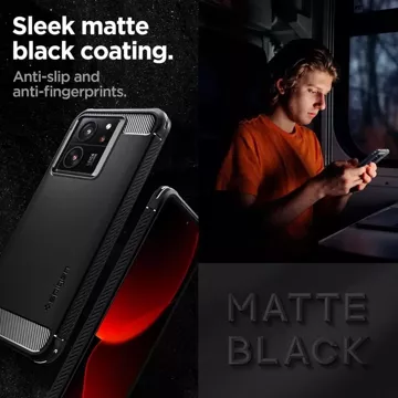 Spigen Rugged Armor Handyhülle Schutzhülle für Xiaomi 13R/13T Pro Mattschwarz