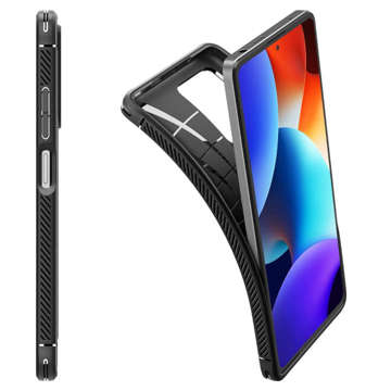 Spigen Rugged Armor Handyhülle Schutzhülle für Xiaomi Redmi Note 12 Pro Plus 5G Mattschwarzes Glas