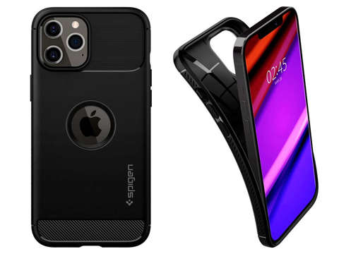 Spigen Rugged Armor Hülle für Apple iPhone 12/12 Pro 6.1 Mattschwarz Alogy Glas