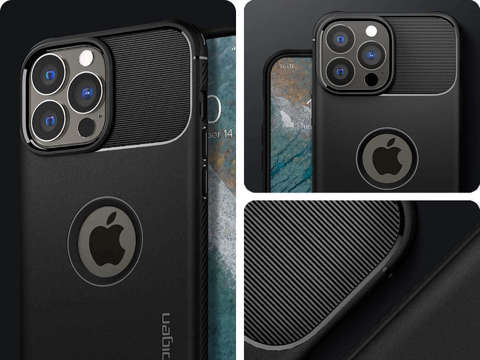 Spigen Rugged Armor Hülle für iPhone 13 Pro Max Mattschwarz