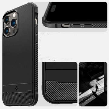 Spigen Rugged Armor Mag MagSafe Hülle für Apple iPhone 14 Pro Mattschwarz