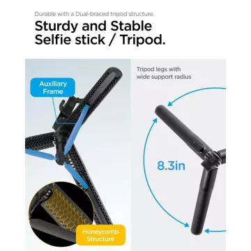 Spigen S560W Bluetooth Selfie-Stick-Stativ Schwarz