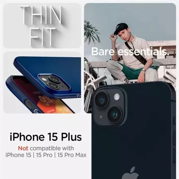 Spigen Thin Fit Hülle für iPhone 15 Plus – Blau