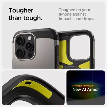 Spigen Tough Armor Mag Magsafe Hülle für iPhone 16 Pro Gunmetal