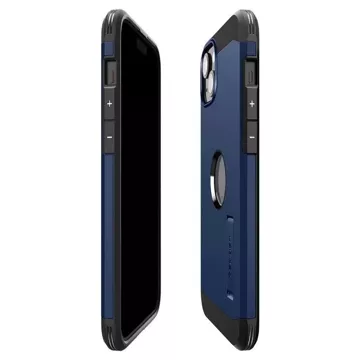 Spigen Tough Armor MagSafe Hülle mit Ständer für iPhone 15 Plus – blau