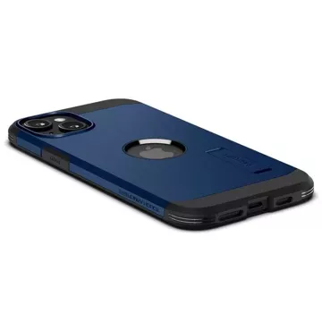 Spigen Tough Armor MagSafe Hülle mit Ständer für iPhone 15 Plus – blau