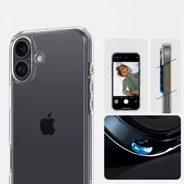 Spigen Ultra Hybrid Glass Hülle für Apple iPhone 16, Schutzhülle, Crystal Clear Handyhülle