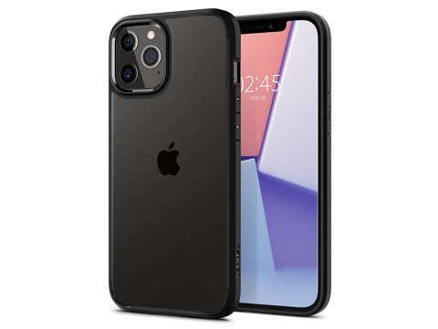 Spigen Ultra Hybrid Hülle für Apple iPhone 12/12 Pro 6.1 Mattschwarz Alogy Glas