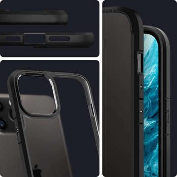 Spigen Ultra Hybrid Hülle für Apple iPhone 12/12 Pro 6.1 Mattschwarz Alogy Glas