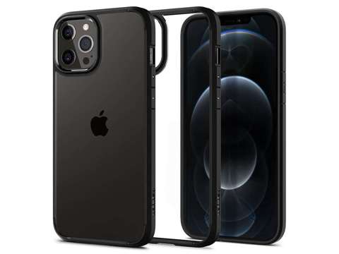 Spigen Ultra Hybrid Hülle für Apple iPhone 12/12 Pro 6.1 Mattschwarz Alogy Glas