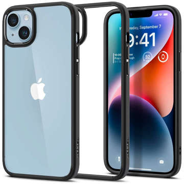 Spigen Ultra Hybrid Hülle für Apple iPhone 14 Mattschwarzes Glas