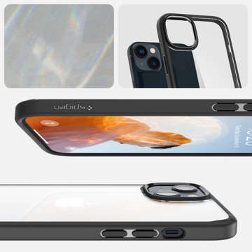 Spigen Ultra Hybrid Hülle für Apple iPhone 14 Mattschwarzes Glas