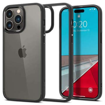 Spigen Ultra Hybrid Hülle für Apple iPhone 14 Pro Mattschwarzes Glas