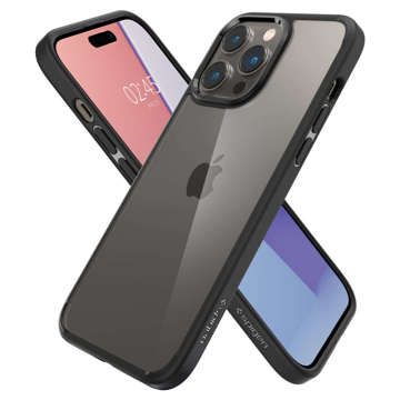 Spigen Ultra Hybrid Hülle für Apple iPhone 14 Pro Mattschwarzes Glas