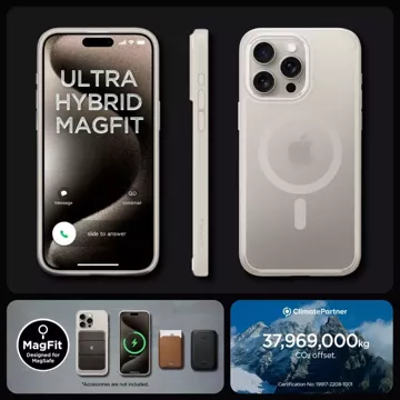 Spigen Ultra Hybrid Mag Mag Safe Hülle für Apple iPhone 15 Pro Frost Natural Titanium