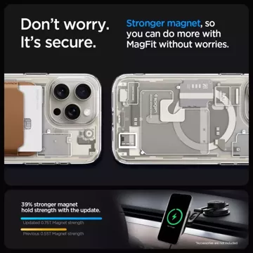 Spigen Ultra Hybrid Mag Safe Hülle für Apple iPhone 15 Pro Max Zero One Natürliches Titan