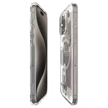 Spigen Ultra Hybrid Mag Safe Hülle für Apple iPhone 15 Pro Max Zero One Natürliches Titan