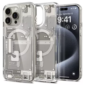 Spigen Ultra Hybrid Mag Safe Hülle für Apple iPhone 15 Pro Zero One Natürliches Titan