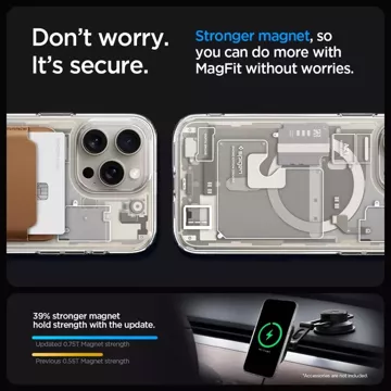 Spigen Ultra Hybrid Mag Safe Hülle für Apple iPhone 15 Pro Zero One Natürliches Titan