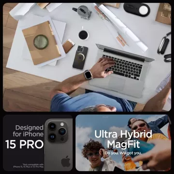 Spigen Ultra Hybrid Mag für MagSafe für iPhone 15 Pro Gold