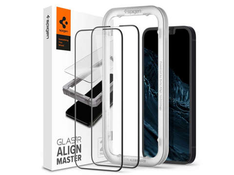 Spigen x2 ALM Glas.tR FC Glas für Apple iPhone 13/13 Pro / 14 Schwarz