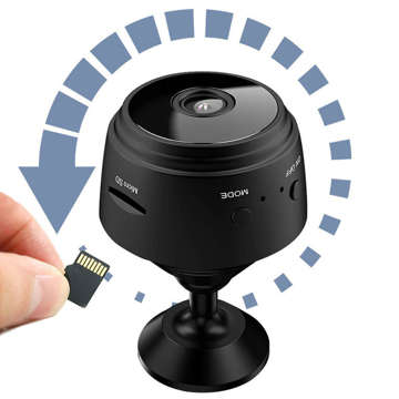 Spionagekamera Versteckte Erkennung Diskrete Mini-Webcam mit Datenübertragung WiFi Full HD IP schwarz