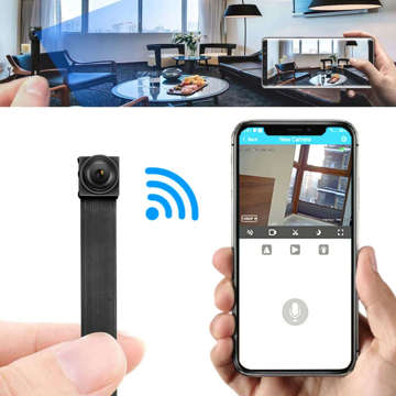 Spionagekamera Versteckte Erkennung Diskrete Mini-Webcam mit Datenübertragung WiFi Full HD schwarz