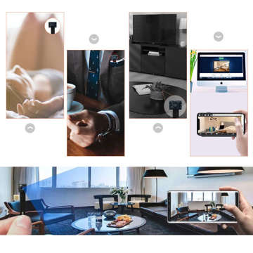Spionagekamera Versteckte Erkennung Diskrete Mini-Webcam mit Datenübertragung WiFi Full HD schwarz