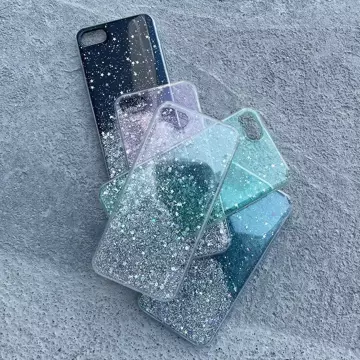 Star Glitter Case Cover für iPhone 13 mini glänzende Glitzerhülle schwarz